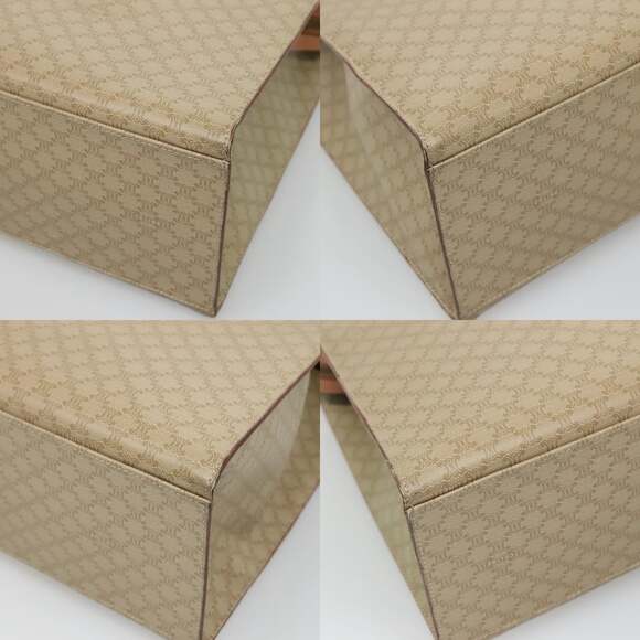 CELINE Macadam Canvas Tote Bag Pvc Beige Gold - Picture 10 of 12